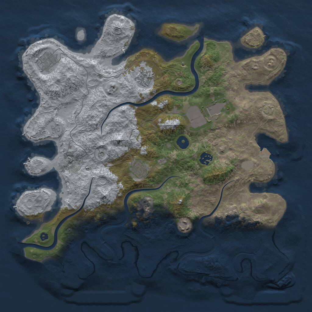 Rust Map: Procedural Map, Size: 3800, Seed: 171754344, 13 Monuments