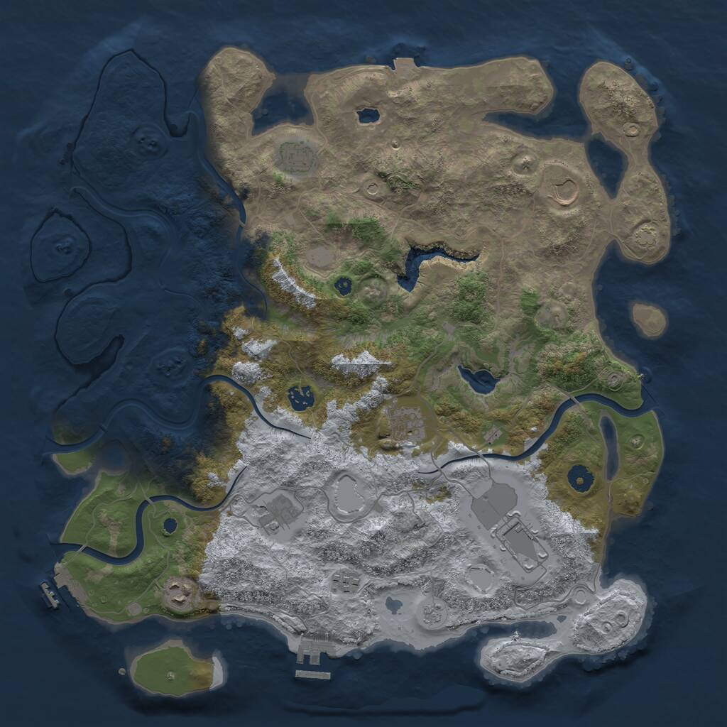 Rust Map: Procedural Map, Size: 4200, Seed: 516584, 14 Monuments