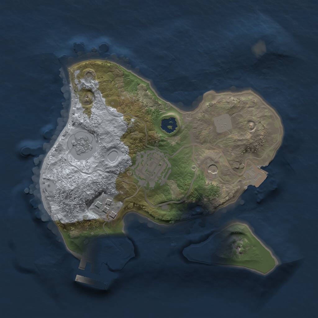 Rust Map: Procedural Map, Size: 2000, Seed: 2114786301, 6 Monuments