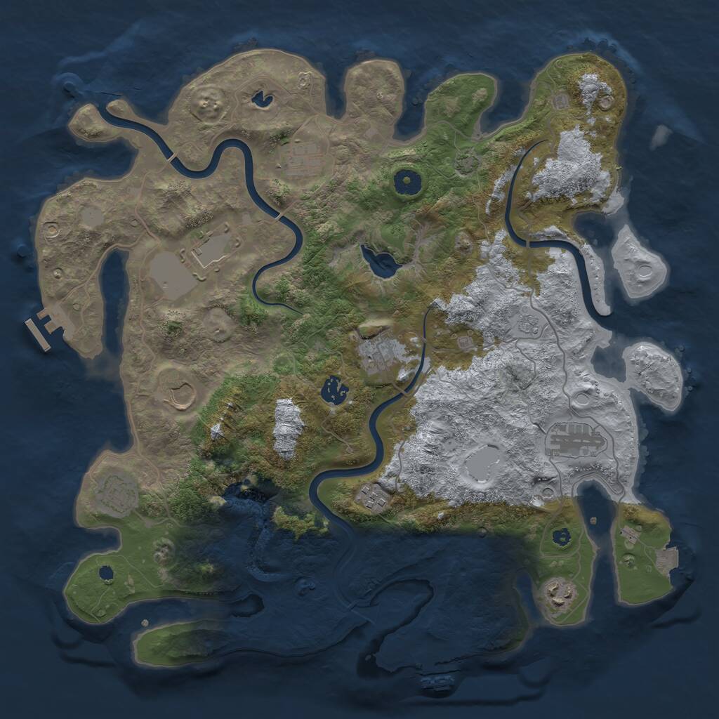 Rust Map: Procedural Map, Size: 4000, Seed: 4500038, 15 Monuments