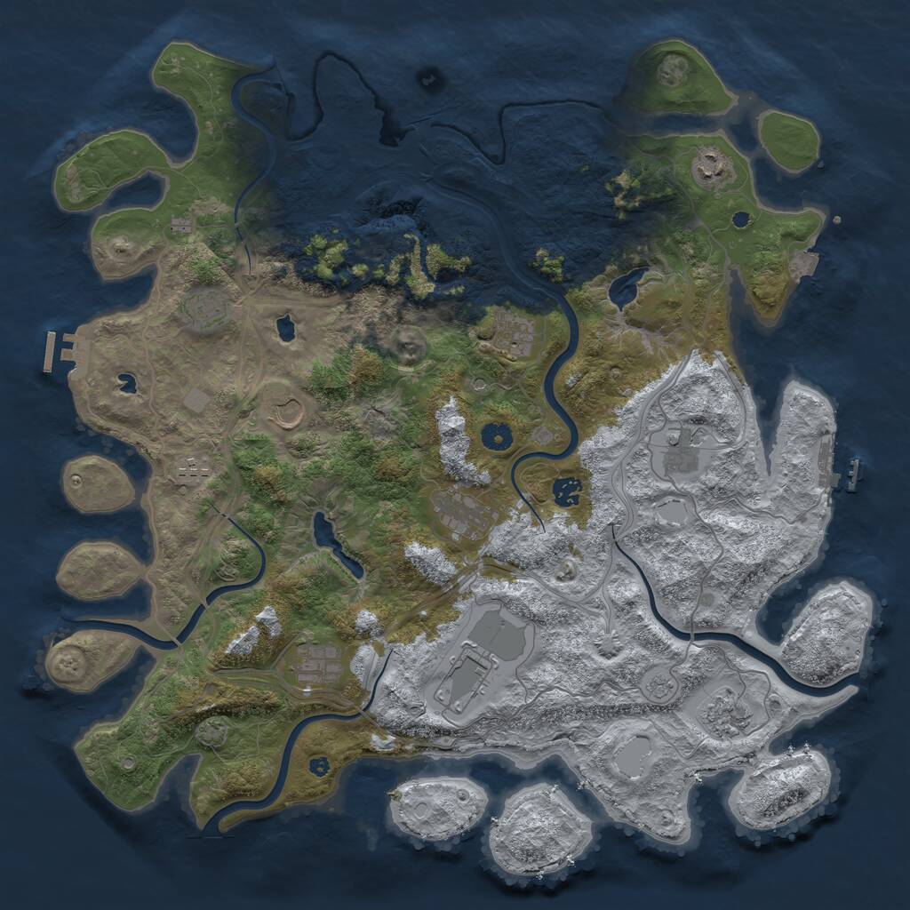 Rust Map: Procedural Map, Size: 4500, Seed: 972603786, 17 Monuments