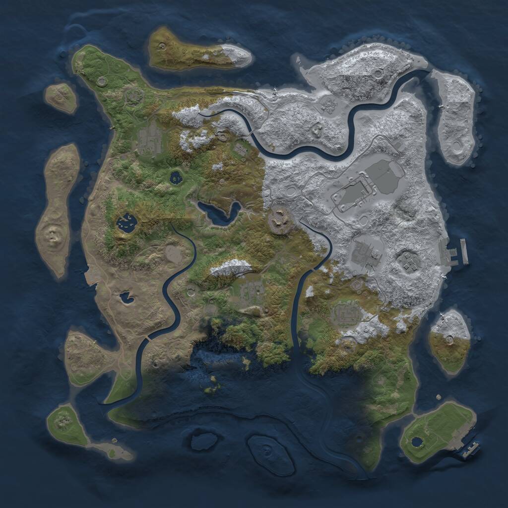 Rust Map: Procedural Map, Size: 4000, Seed: 566182, 14 Monuments