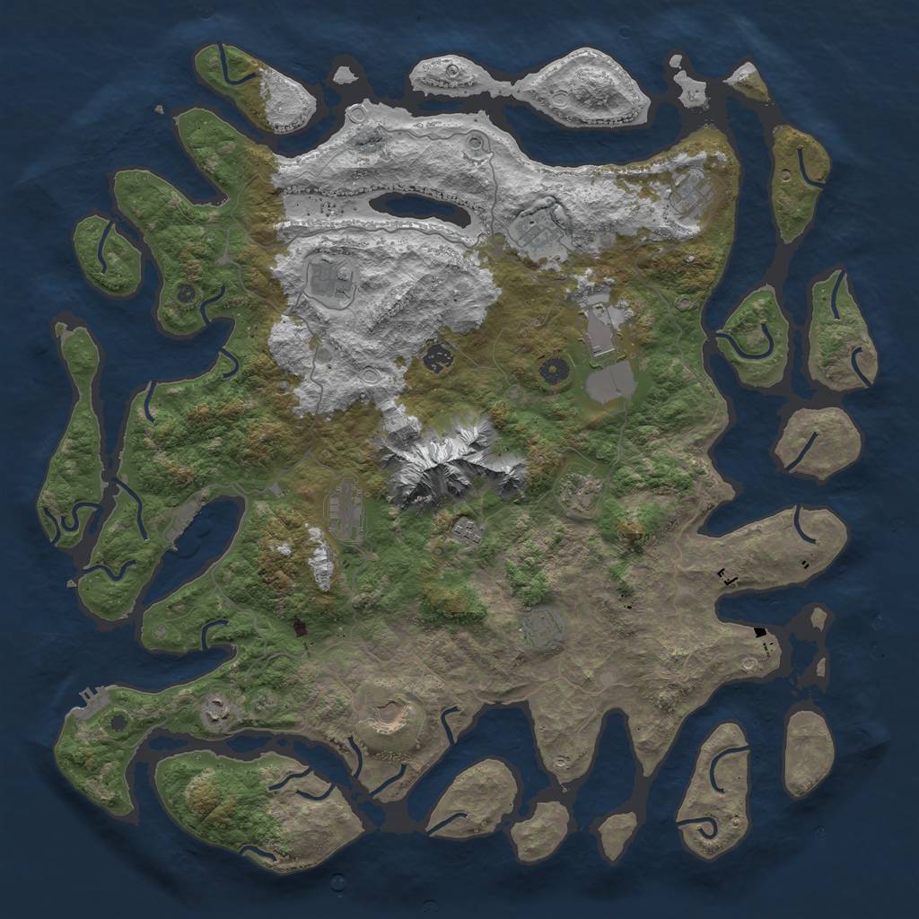 Rust Map: Procedural Map, Size: 5000, Seed: 456765, 22 Monuments
