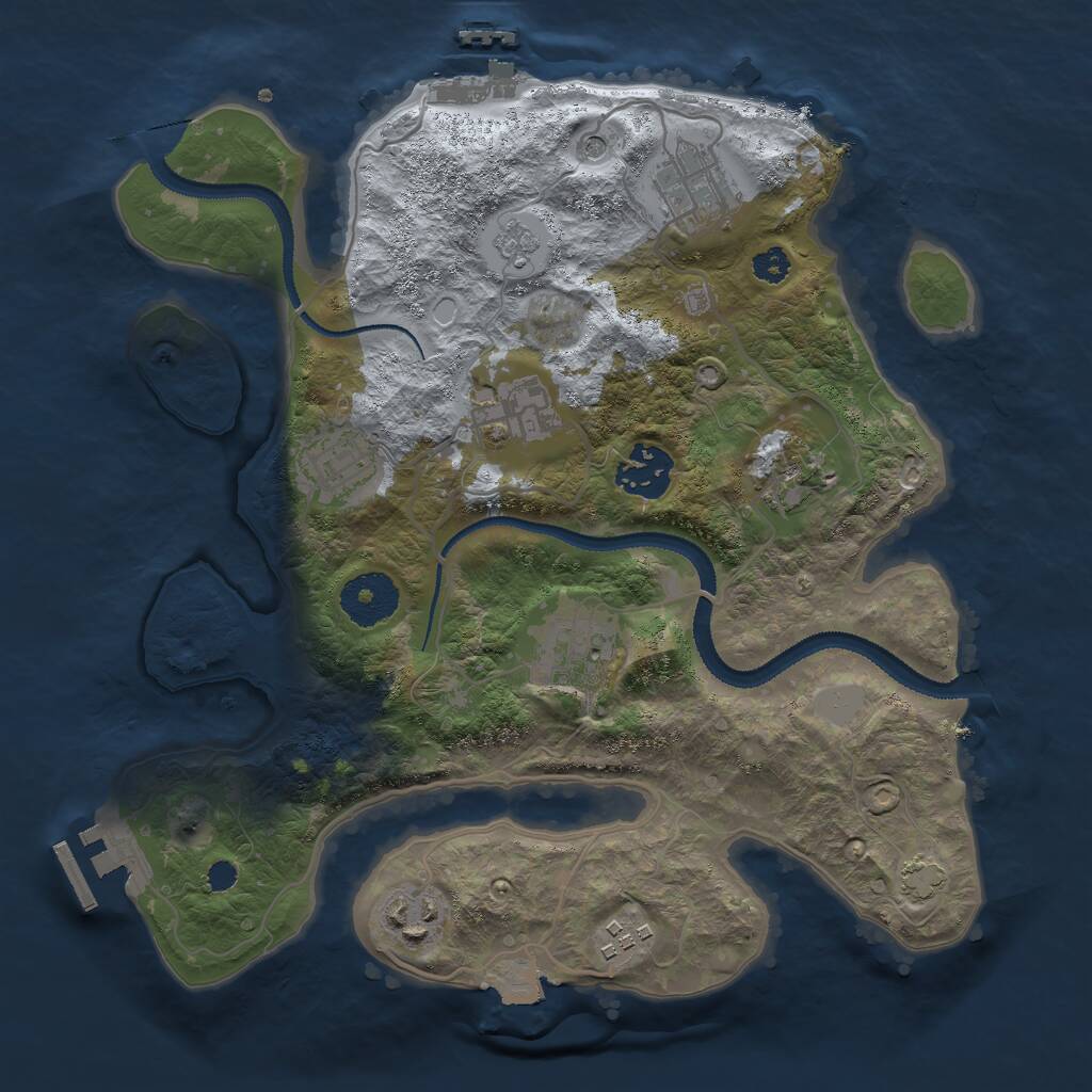 Rust Map: Procedural Map, Size: 3000, Seed: 985364019, 14 Monuments