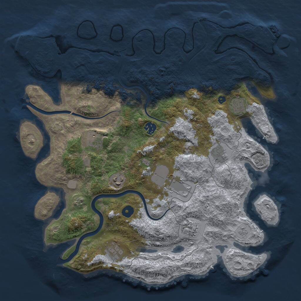 Rust Map: Procedural Map, Size: 3900, Seed: 1672819067, 15 Monuments