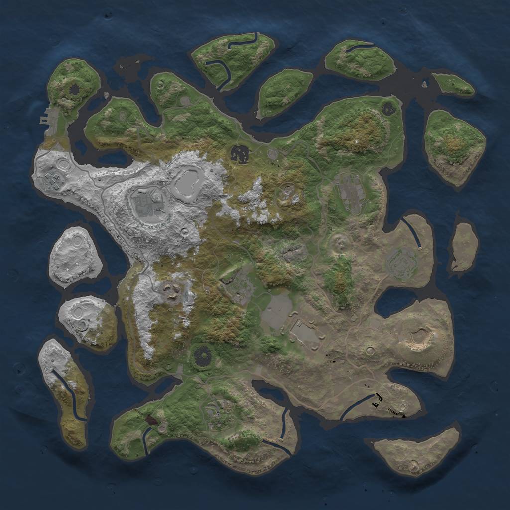 Rust Map: Procedural Map, Size: 4000, Seed: 60941851, 20 Monuments