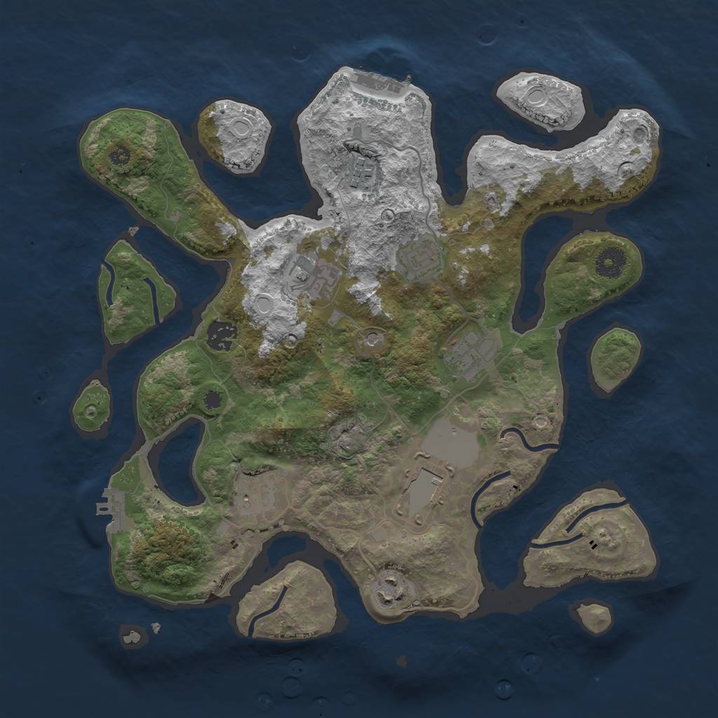 Rust Map: Procedural Map, Size: 3500, Seed: 9871818, 19 Monuments