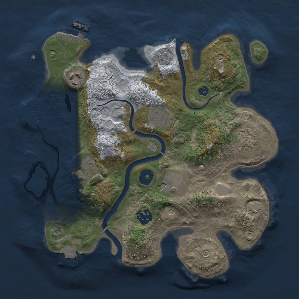 Rust Map: Procedural Map, Size: 3000, Seed: 1576614243, 12 Monuments