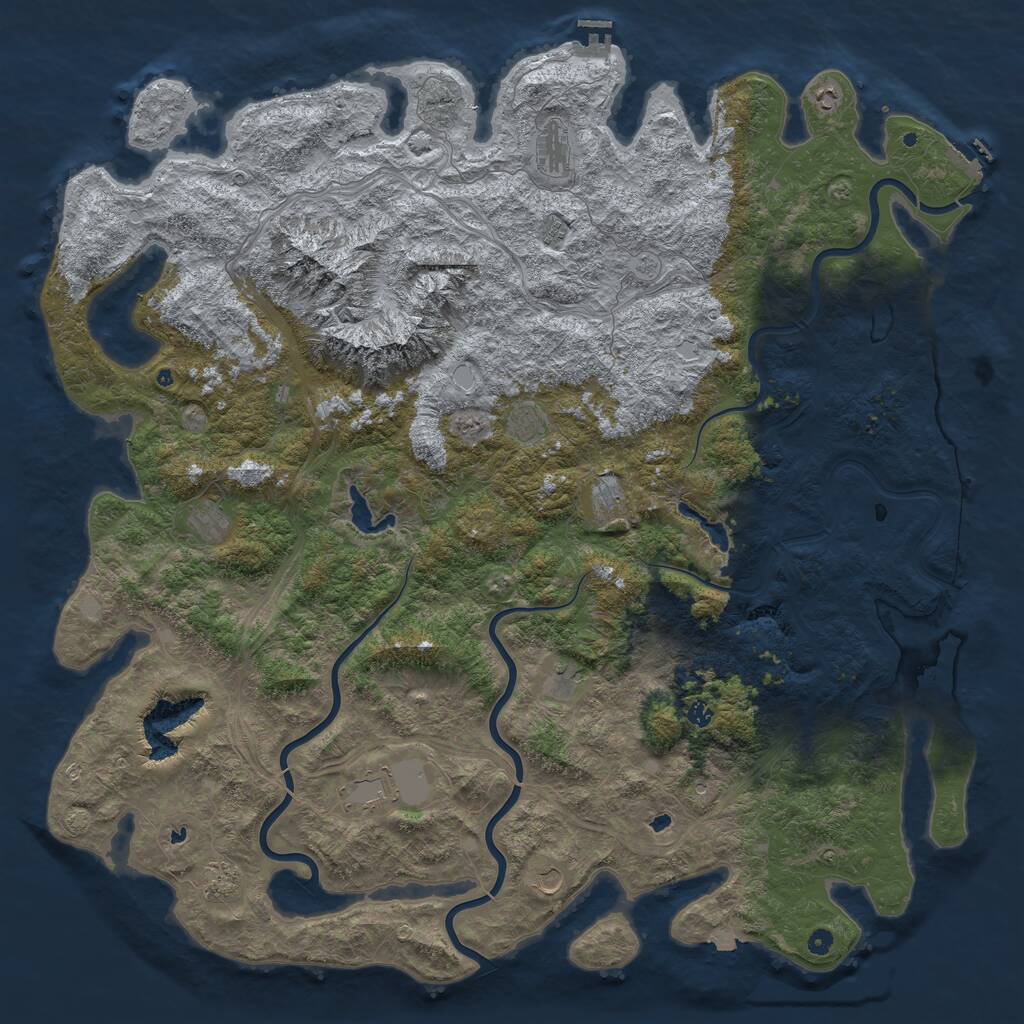 Rust Map: Procedural Map, Size: 6000, Seed: 70012, 17 Monuments