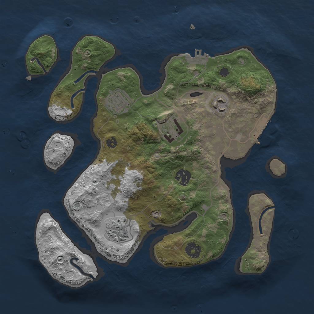 Rust Map: Procedural Map, Size: 3000, Seed: 890714678, 15 Monuments