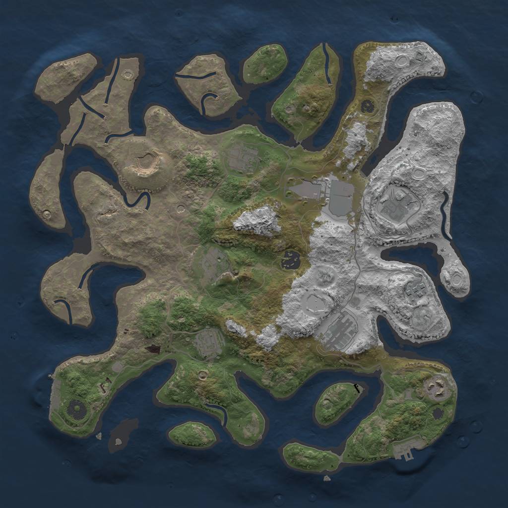 Rust Map: Procedural Map, Size: 3850, Seed: 232496506, 21 Monuments