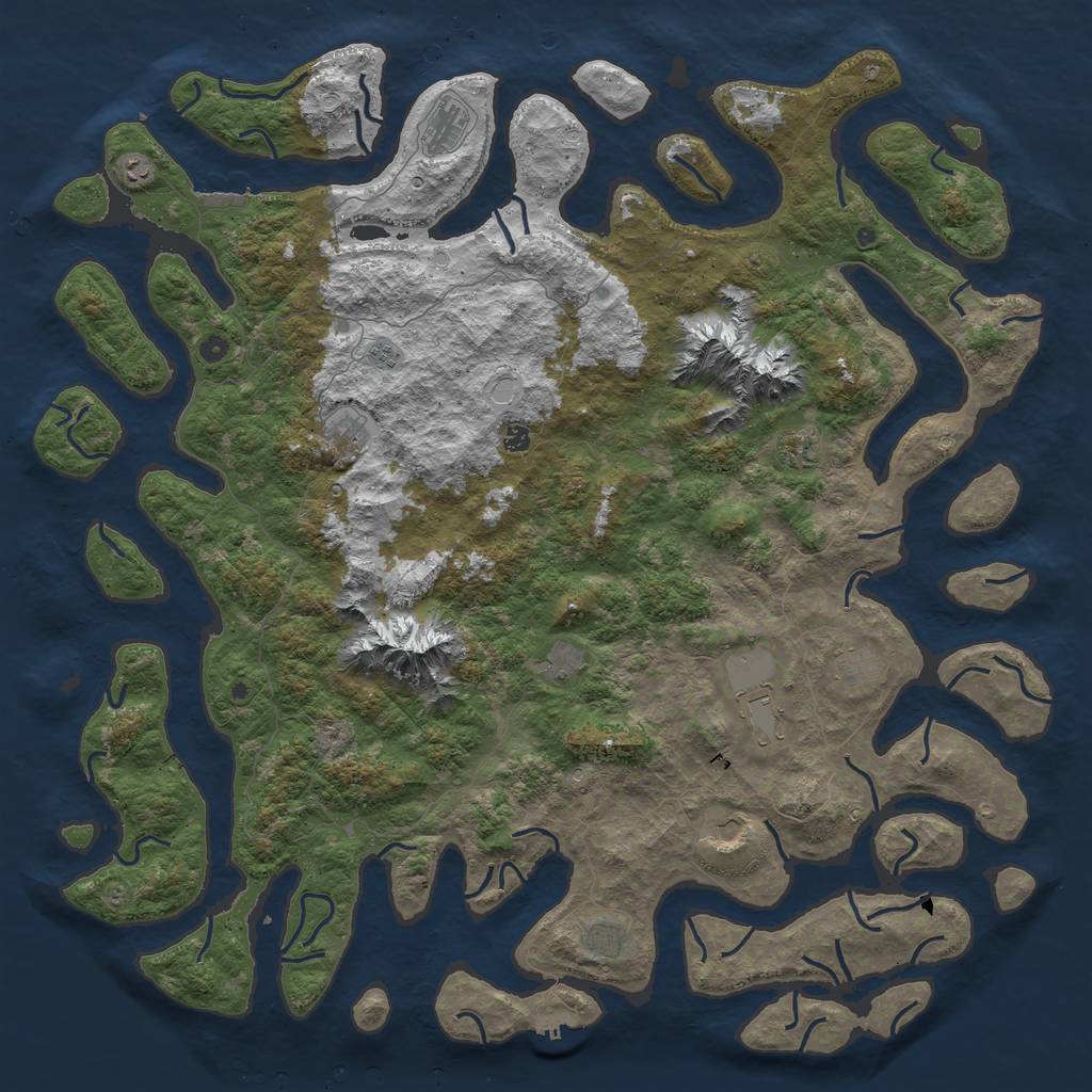 Rust Map: Procedural Map, Size: 6000, Seed: 72713377, 22 Monuments