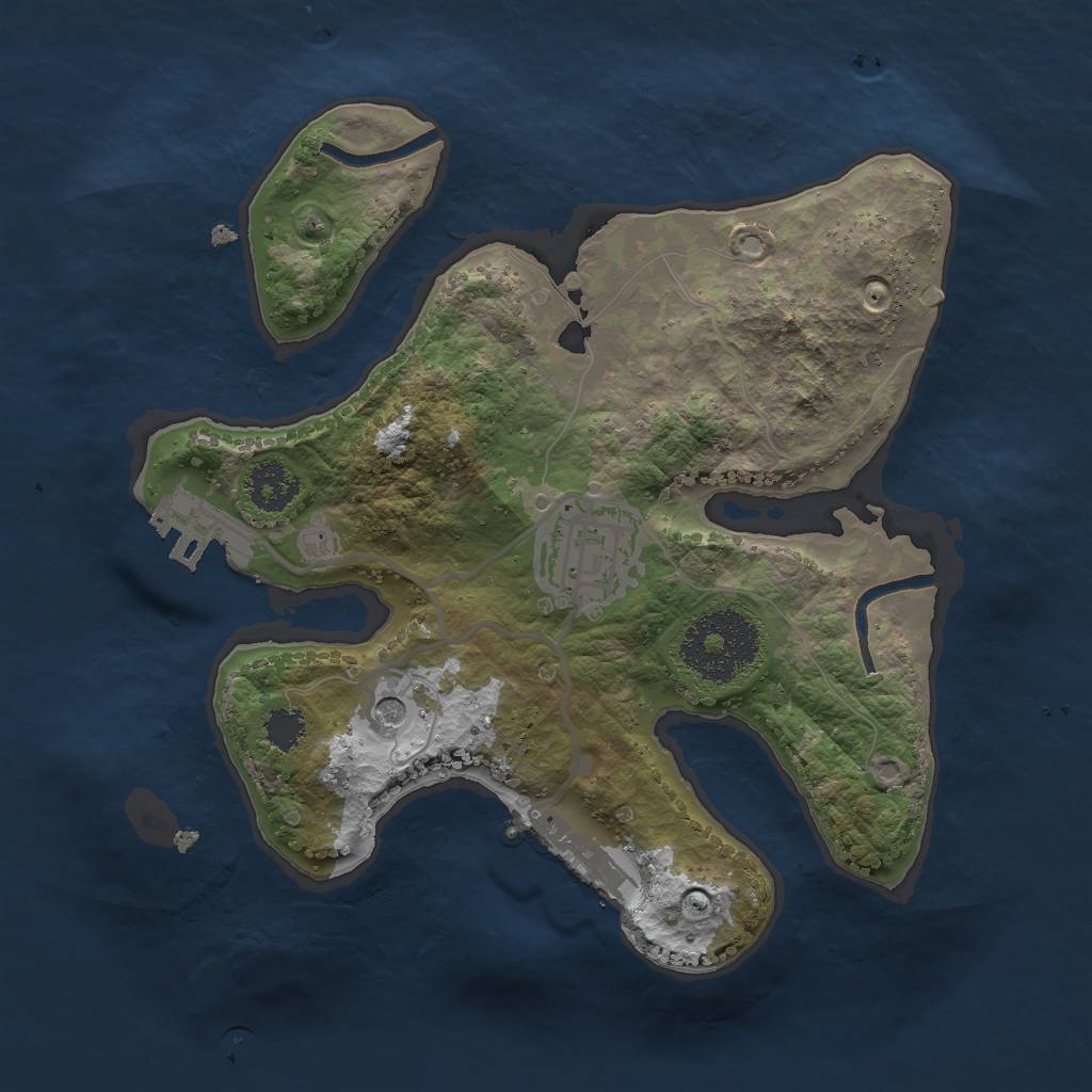 Rust Map: Procedural Map, Size: 2250, Seed: 792387, 12 Monuments