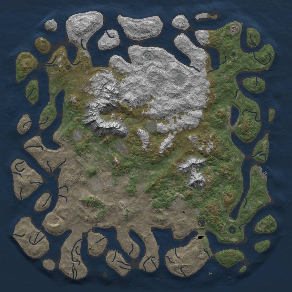 Rust Map: Procedural Map, Size: 6000, Seed: 12434, 22 Monuments