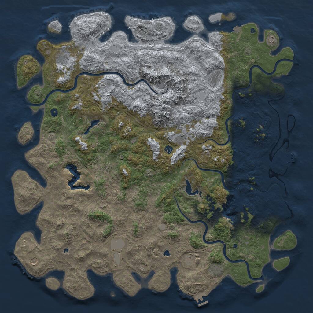 Rust Map: Procedural Map, Size: 6000, Seed: 12434, 17 Monuments