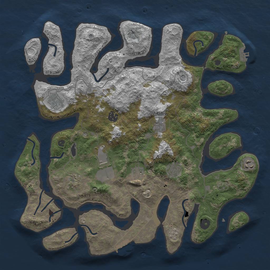 Rust Map: Procedural Map, Size: 4000, Seed: 1812512, 20 Monuments