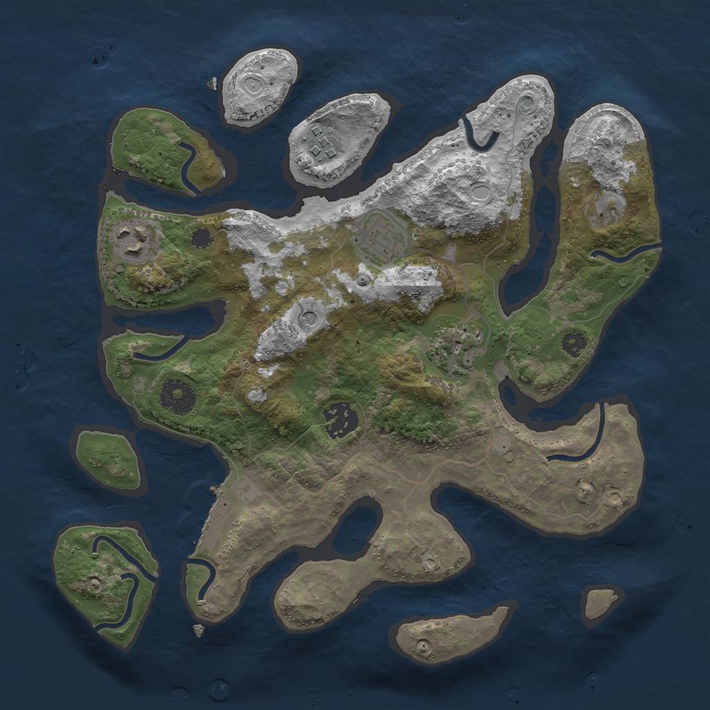 Rust Map: Procedural Map, Size: 3000, Seed: 1933197461, 15 Monuments