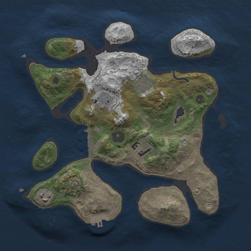 Rust Map: Procedural Map, Size: 3000, Seed: 14078, 15 Monuments