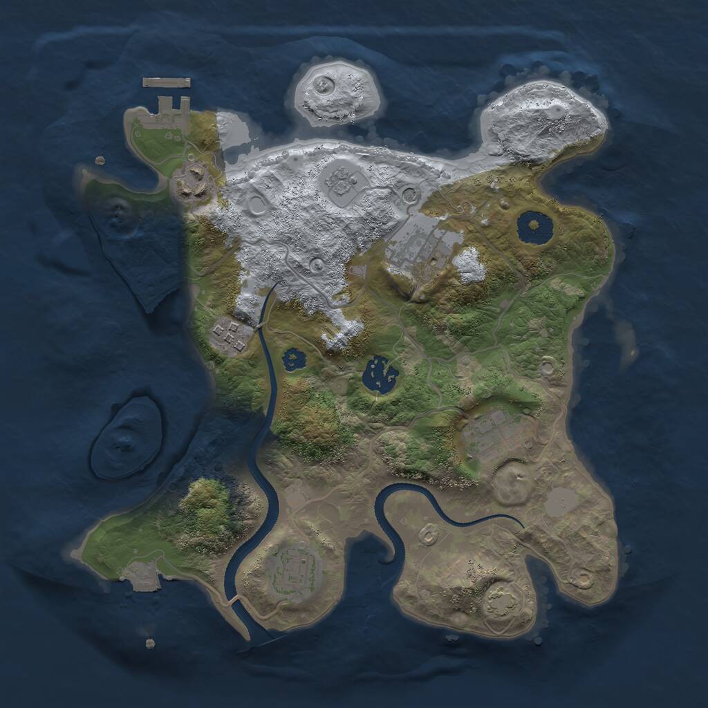 Rust Map: Procedural Map, Size: 3000, Seed: 14078, 11 Monuments