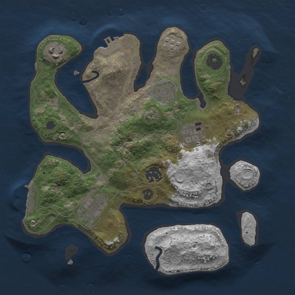 Rust Map: Procedural Map, Size: 2777, Seed: 1897774535, 16 Monuments