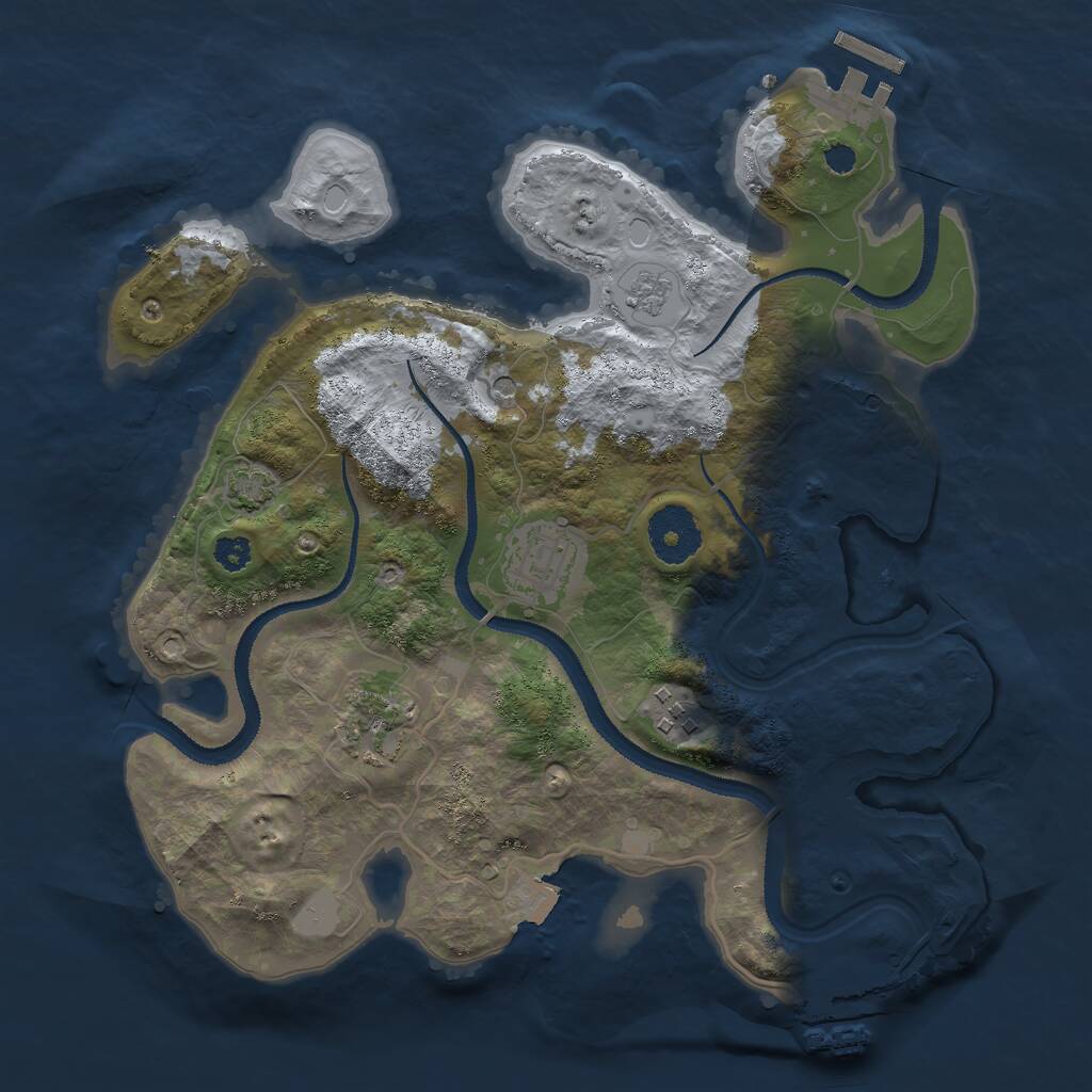 Rust Map: Procedural Map, Size: 3000, Seed: 73402025, 9 Monuments