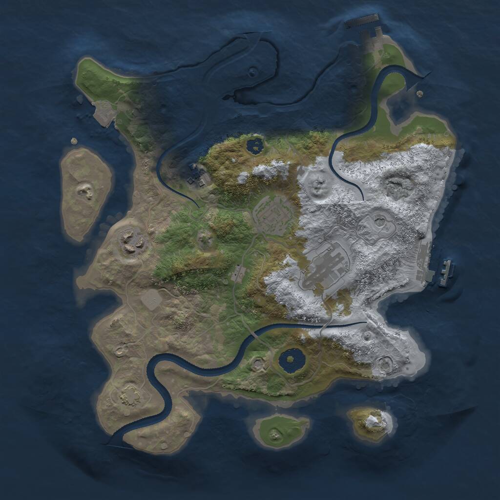 Rust Map: Procedural Map, Size: 3000, Seed: 871648644, 9 Monuments