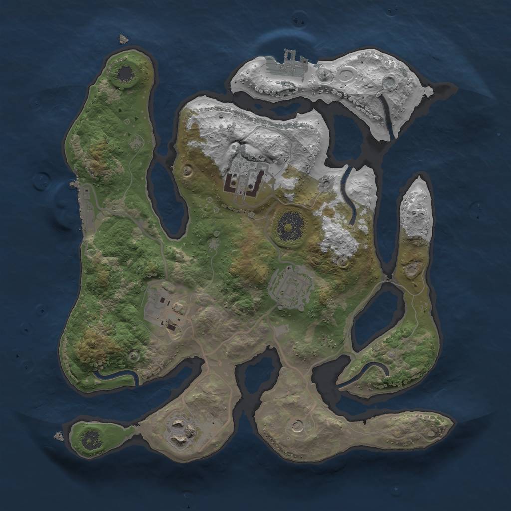 Rust Map: Procedural Map, Size: 2700, Seed: 2407, 15 Monuments