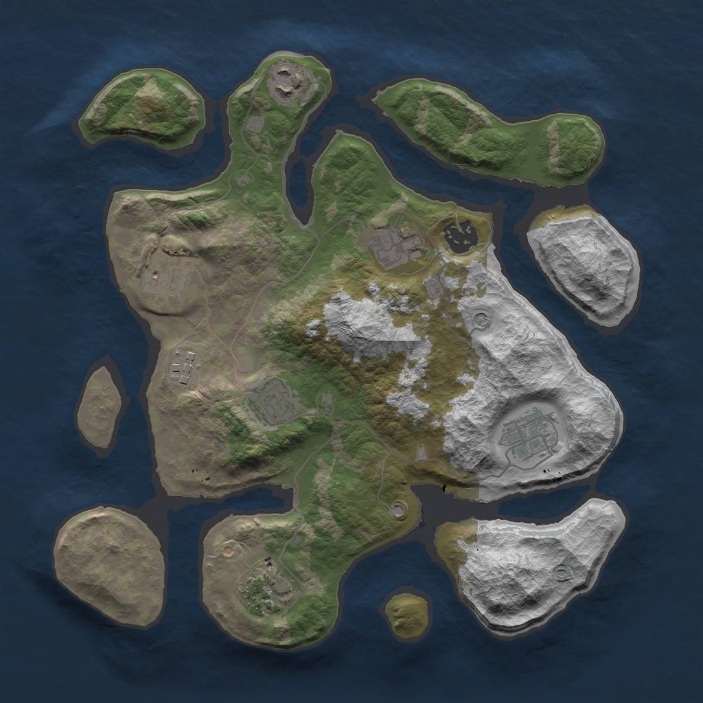 Rust Map: Barren, Size: 3200, Seed: 1684757530, 11 Monuments