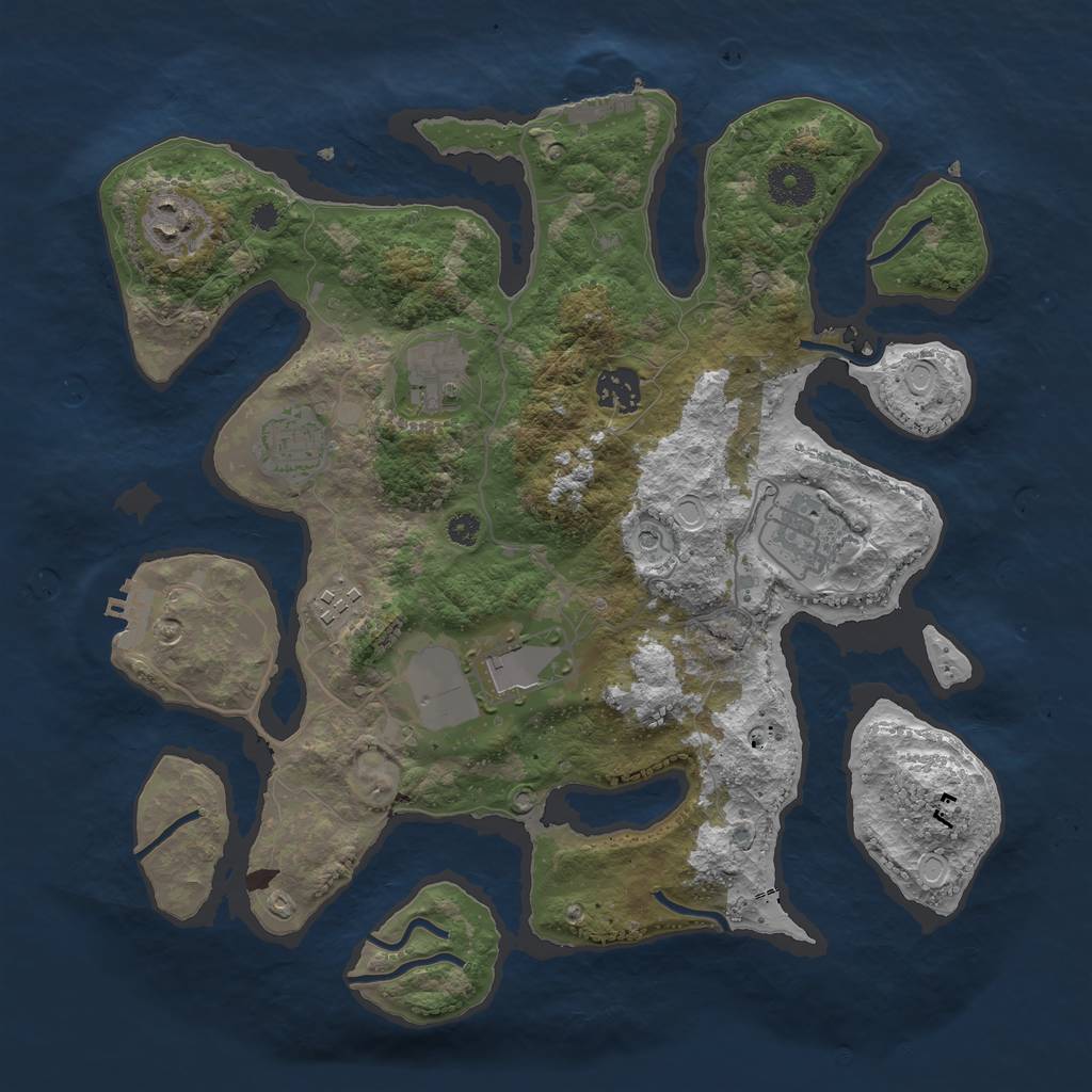 Rust Map: Procedural Map, Size: 3500, Seed: 20210815, 18 Monuments