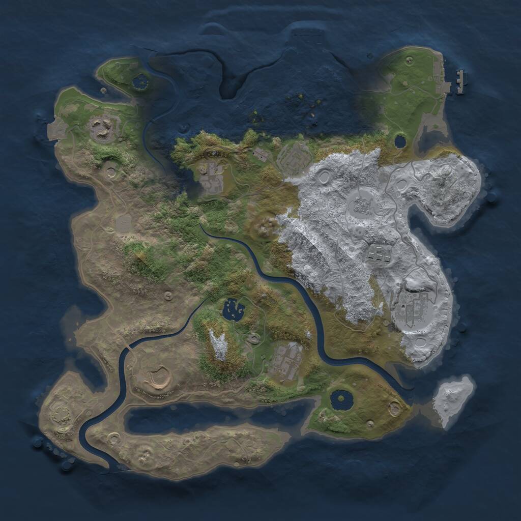 Rust Map: Procedural Map, Size: 3500, Seed: 216212114, 14 Monuments