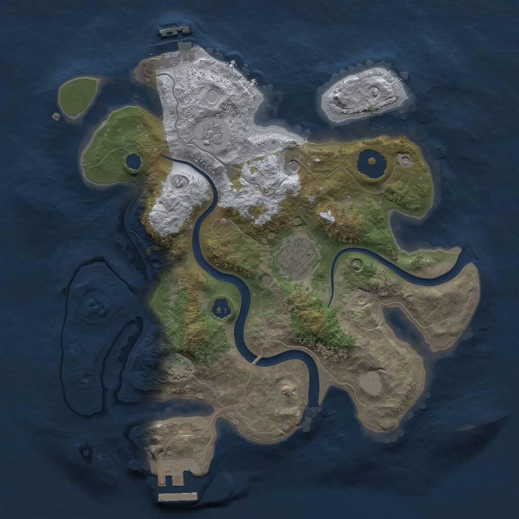 Rust Map: Procedural Map, Size: 2700, Seed: 666666, 7 Monuments