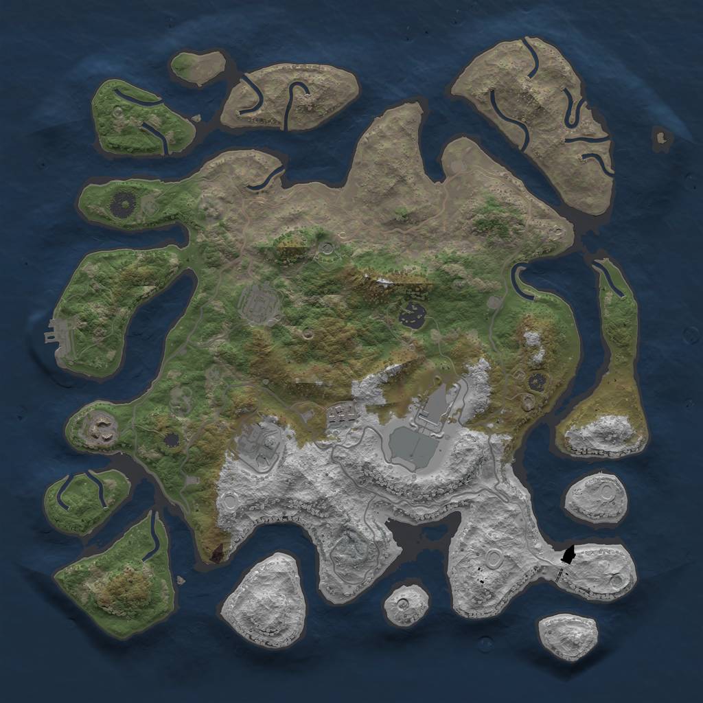 Rust Map: Procedural Map, Size: 4000, Seed: 1773277115, 16 Monuments