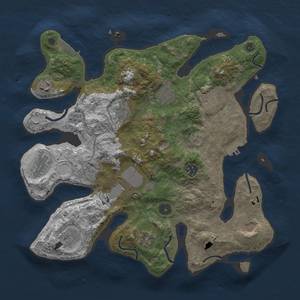 Thumbnail Rust Map: Procedural Map, Size: 3700, Seed: 1150210979, 22 Monuments