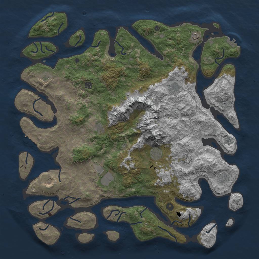 Rust Map: Procedural Map, Size: 5100, Seed: 871648644, 22 Monuments