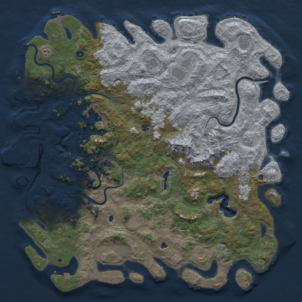Rust Map: Procedural Map, Size: 6000, Seed: 260119821, 17 Monuments