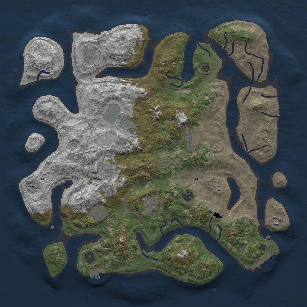 Rust Map: Procedural Map, Size: 4250, Seed: 16145, 20 Monuments