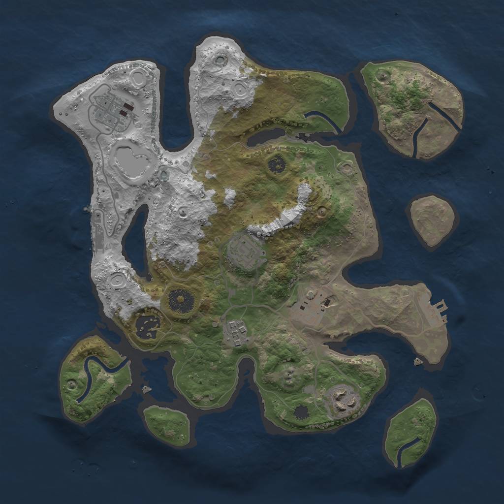 Rust Map: Procedural Map, Size: 3000, Seed: 234823947, 16 Monuments