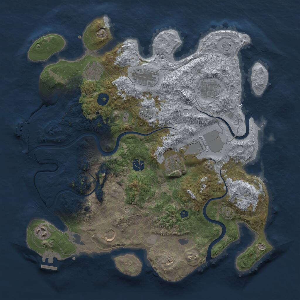 Rust Map: Procedural Map, Size: 3700, Seed: 310784330, 15 Monuments