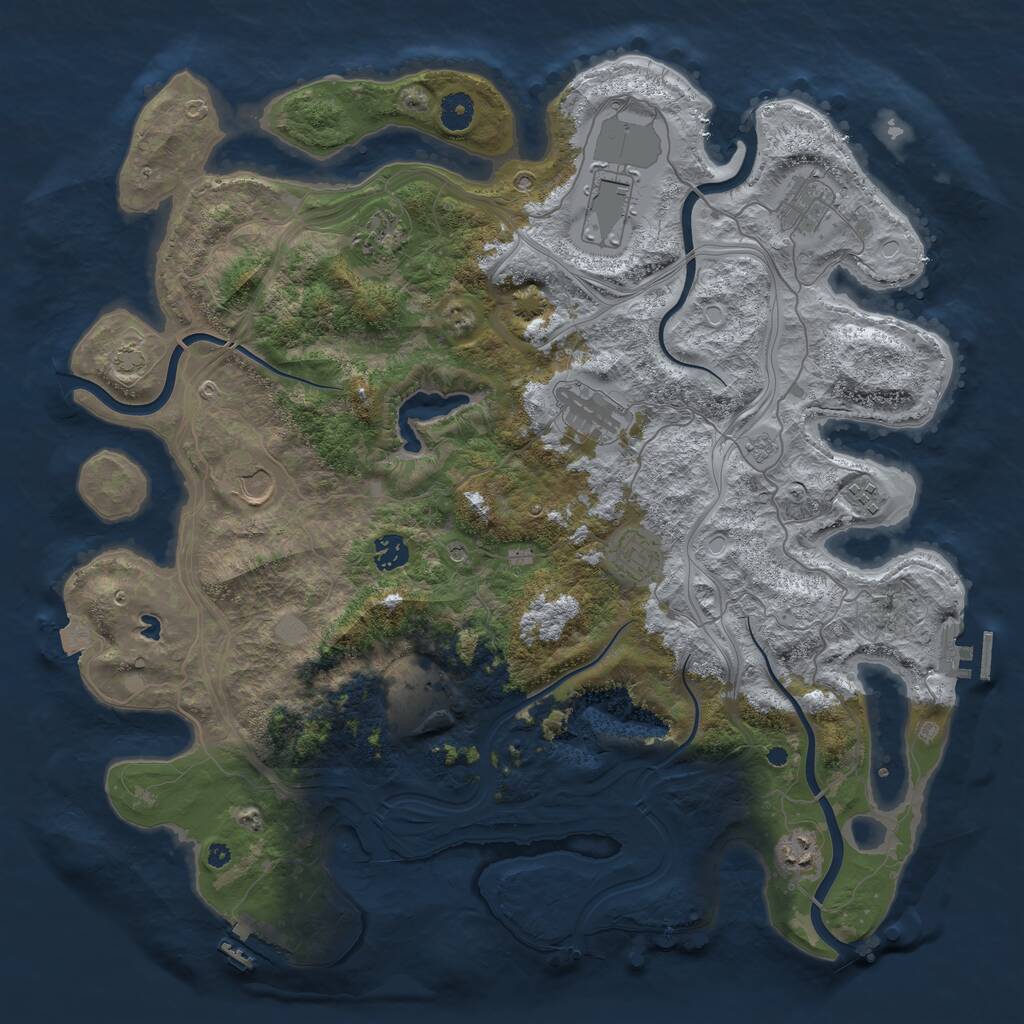 Rust Map: Procedural Map, Size: 4250, Seed: 601, 16 Monuments