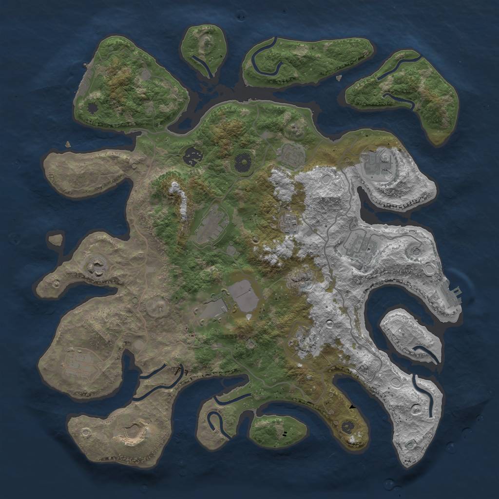 Rust Map: Procedural Map, Size: 4050, Seed: 806584112, 22 Monuments