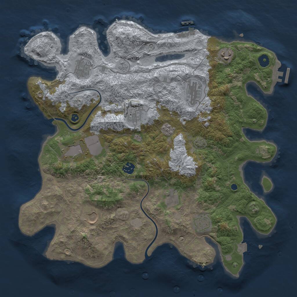 Rust Map: Procedural Map, Size: 3850, Seed: 708528800, 16 Monuments