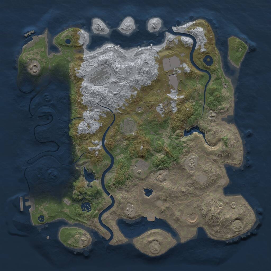 Rust Map: Procedural Map, Size: 4000, Seed: 754201295, 15 Monuments