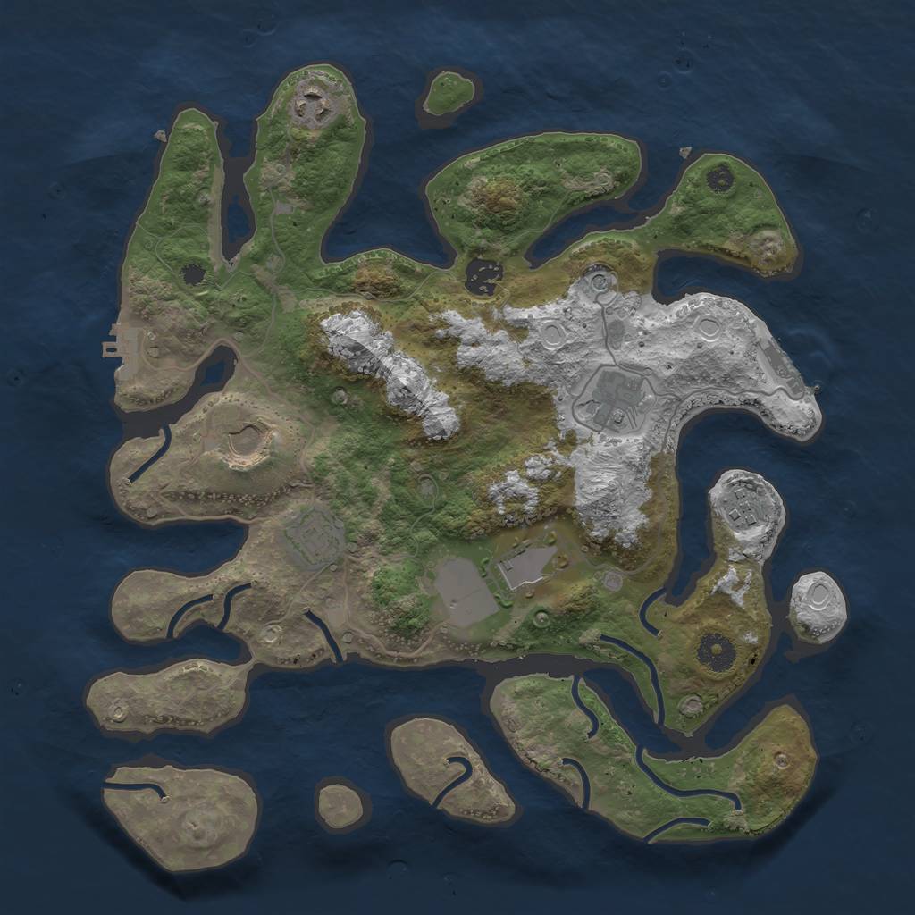 Rust Map: Procedural Map, Size: 3600, Seed: 22862, 18 Monuments