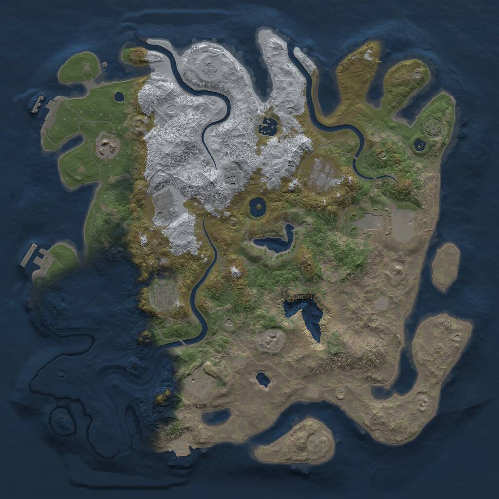 Rust Map: Procedural Map, Size: 4000, Seed: 13859, 14 Monuments