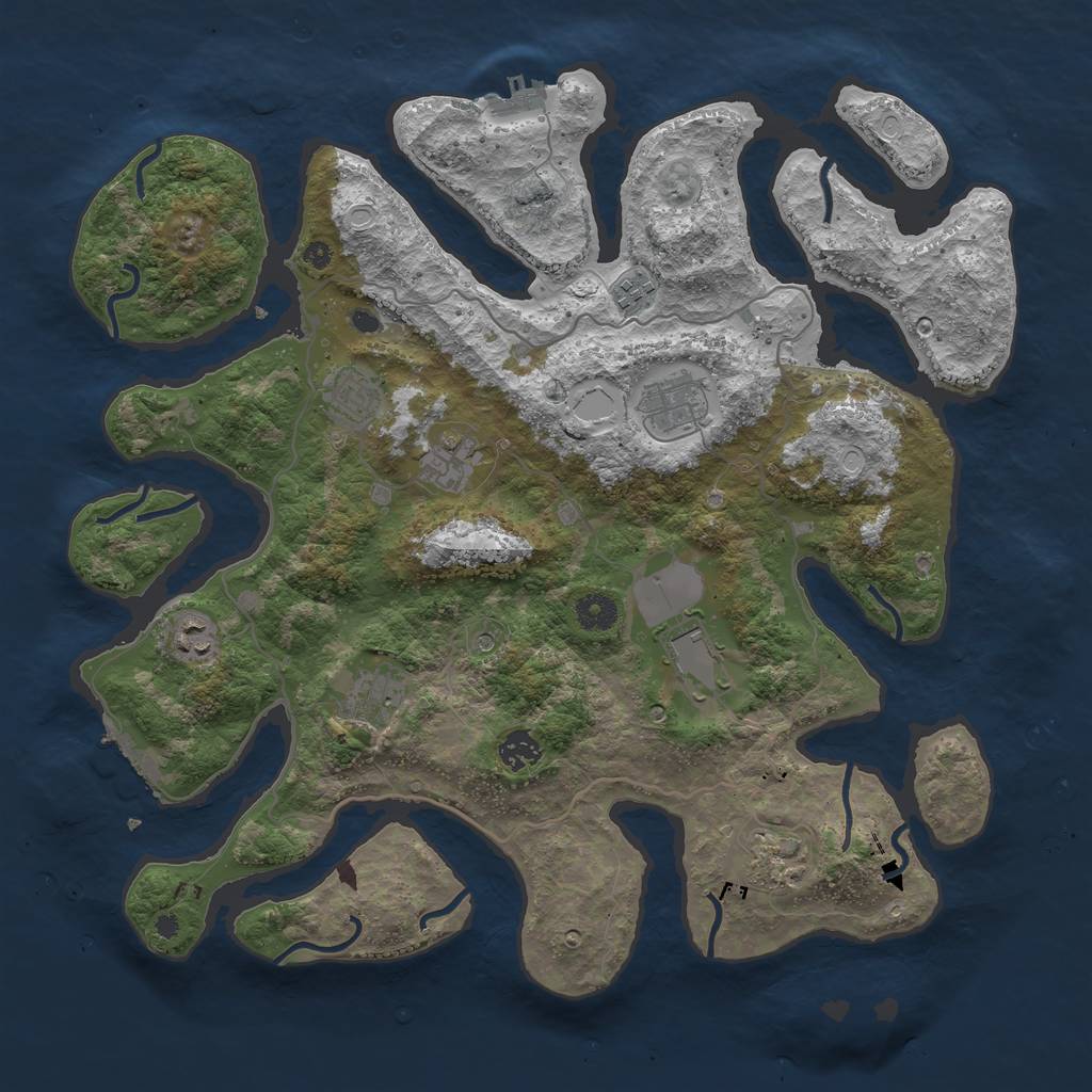 Rust Map: Procedural Map, Size: 4100, Seed: 78642, 20 Monuments