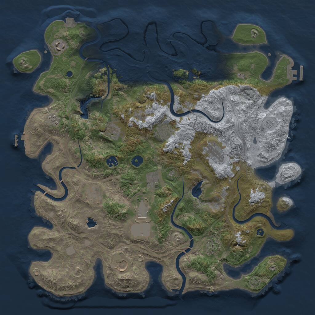 Rust Map: Procedural Map, Size: 4250, Seed: 36827684, 17 Monuments