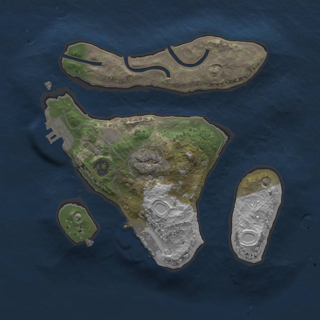 Rust Map: Procedural Map, Size: 2000, Seed: 651631, 9 Monuments