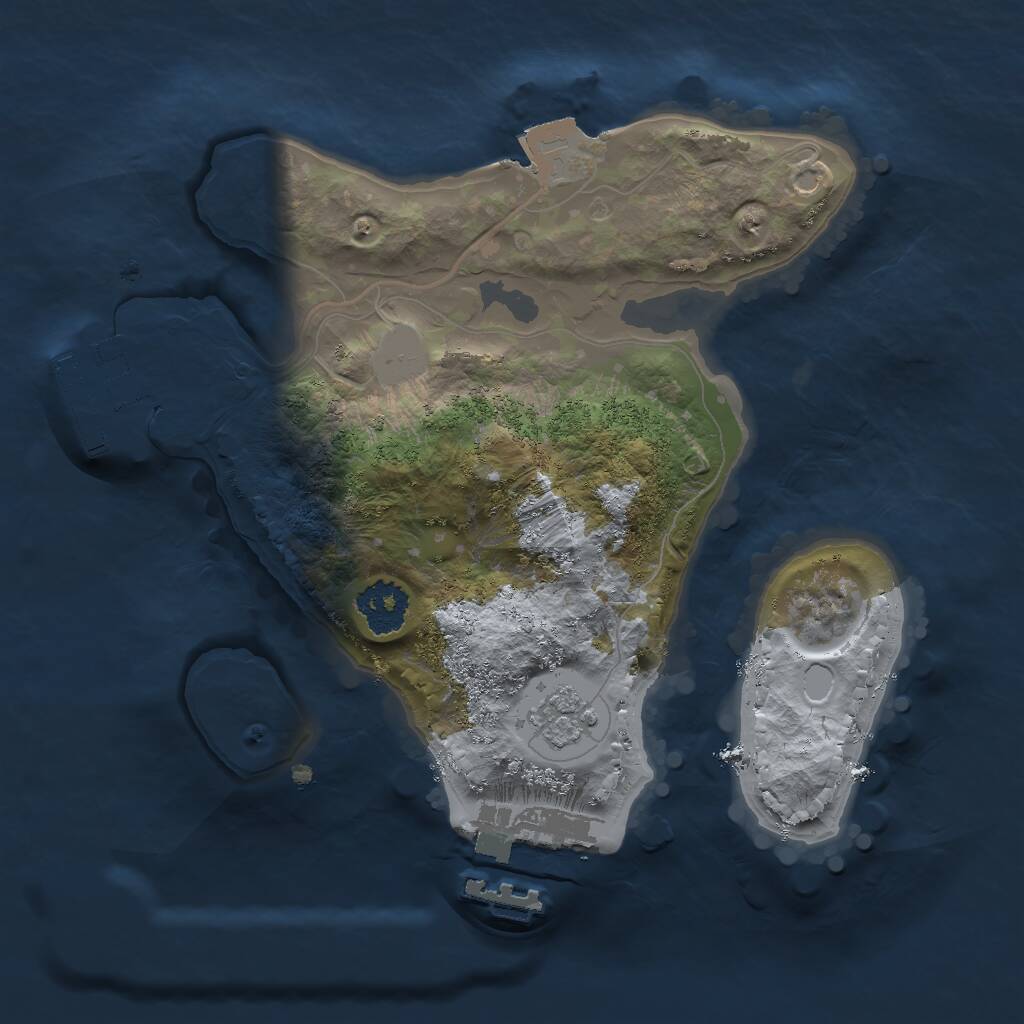 Rust Map: Procedural Map, Size: 2000, Seed: 651631, 4 Monuments