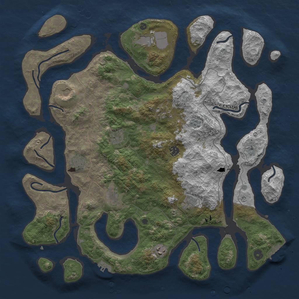 Rust Map: Procedural Map, Size: 4500, Seed: 20151, 21 Monuments