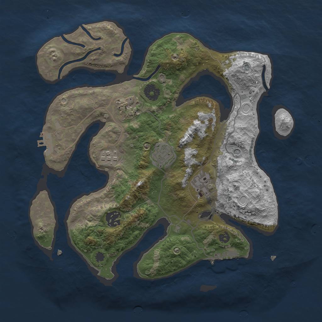 Rust Map: Procedural Map, Size: 3000, Seed: 12031984, 16 Monuments